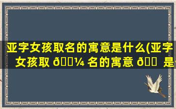 亚字女孩取名的寓意是什么(亚字女孩取 🐼 名的寓意 🐠 是什么意思)